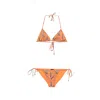 Etro Paisley-print Triangle Bikini In Orange