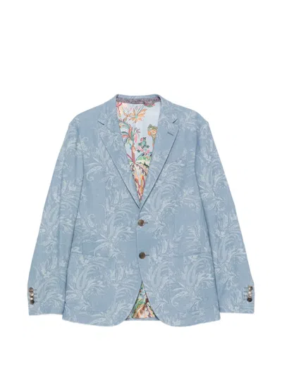 Etro Paisley-print Blazer In Blue