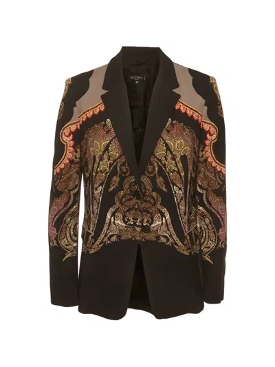 Pre-owned Etro Paisley-print Blazer In Black