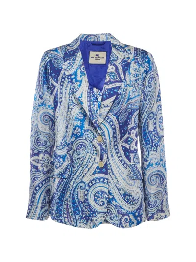 Pre-owned Etro Paisley-print Blazer In Blue
