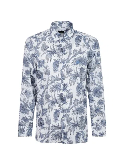 Etro Paisley-print Button-down Shirt In Blue