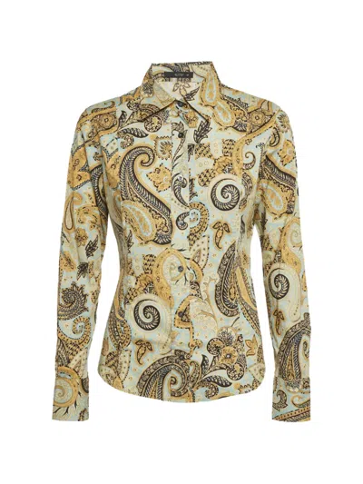 Pre-owned Etro Paisley-print Button-front Shirt In Yellow
