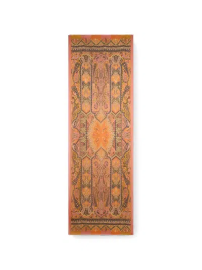 Etro Paisley-print Cashmere Scarf In Brown