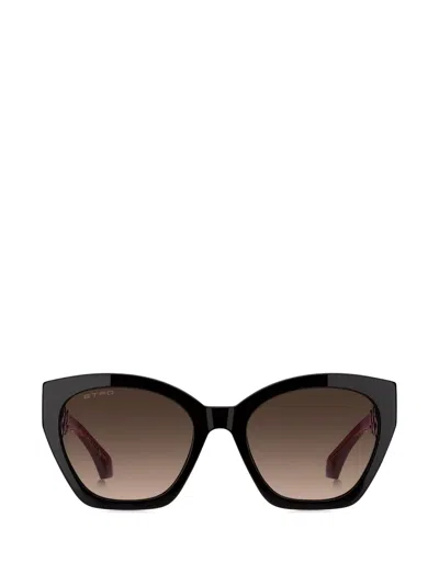 Etro Paisley-print Cat-eye Sunglasses In Black