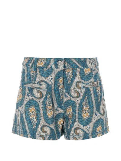 ETRO PAISLEY-PRINT DENIM SHORTS