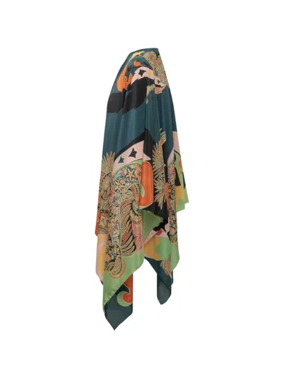 Etro Paisley-print Draped Poncho In Multi
