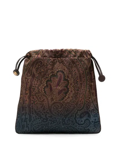 Etro Paisley-print Drawstring Tote Bag In Purple