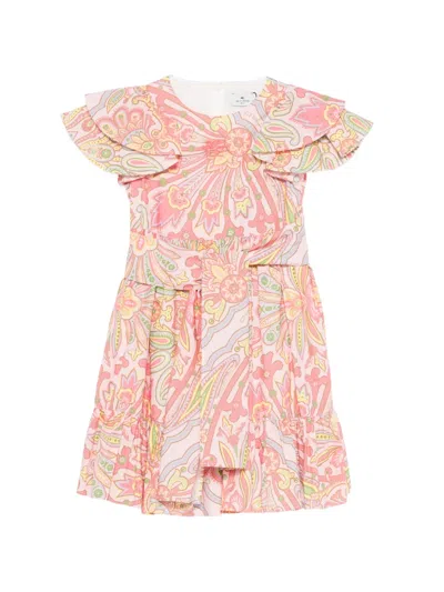Etro Kids' Paisley-print Dress In Pink