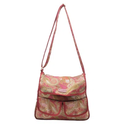 Pre-owned Etro Paisley-print Flap Crossbody Bag In Multicolor Canvas In Brown