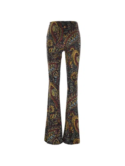 Etro Paisley-print Flared Trousers In Multi