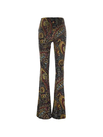 Etro Paisley-print Flared Trousers In Multi