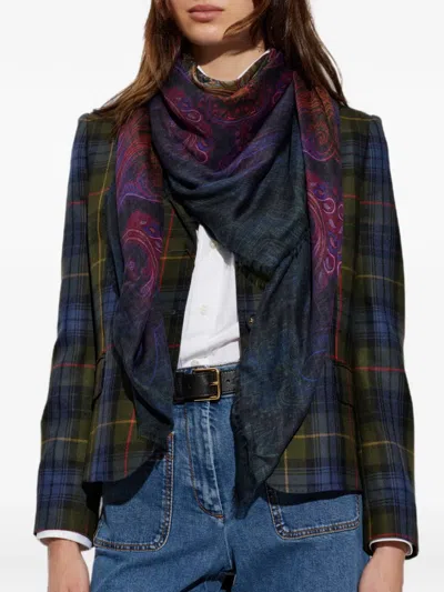 Etro Ausgefranster Schal Mit Paisley-print In Multi