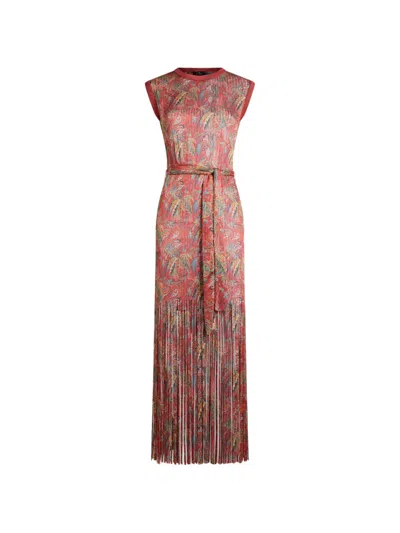 Etro Paisley-print Fringed Maxi Dress In Multi