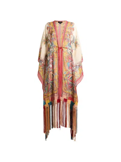 Etro Paisley-print Fringed Midi Dress In Multi