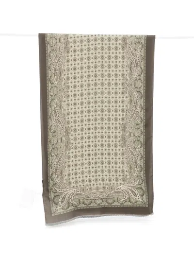 Etro Paisley-print Fringed Scarf In Green