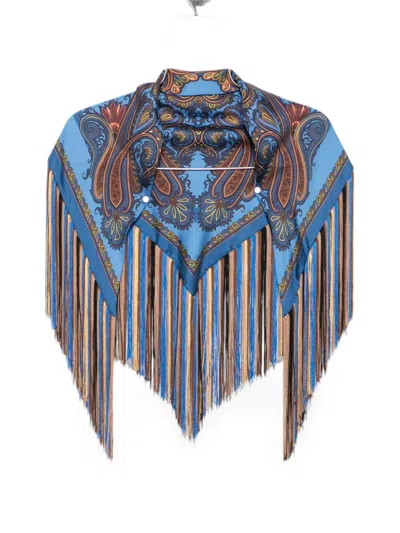 Etro Paisley-print Fringed Scarf In Transparent