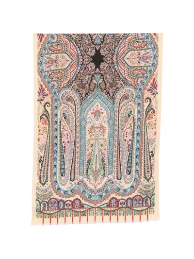 Etro Paisley-print Fringed Scarf In Neutral