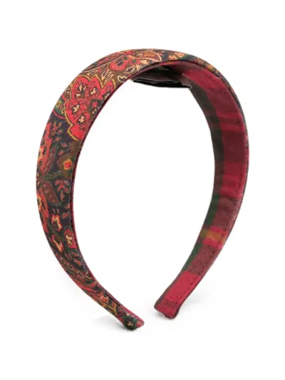 Etro Paisley-print Headband In Red