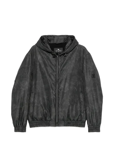 Etro Paisley-print Hooded Jacket In Black