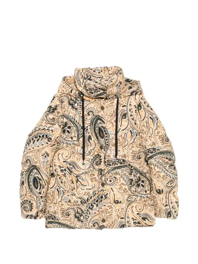 Etro Paisley-print Hooded Jacket In Brown