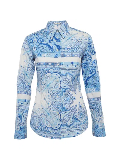 Pre-owned Etro Paisley-print Long-sleeve Shirt In Blue