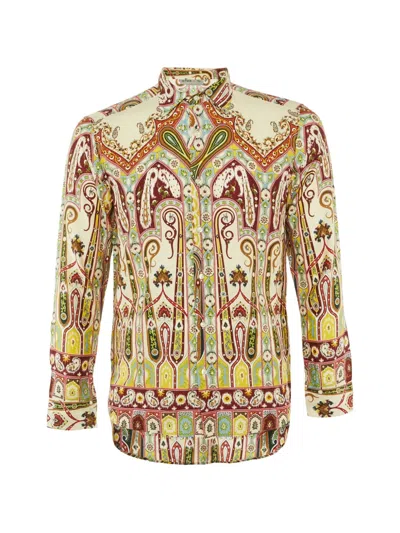 Pre-owned Etro Paisley-print Long-sleeve Shirt In Neutral