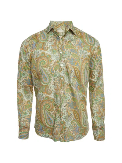 Pre-owned Etro Paisley-print Long-sleeve Shirt In Neutrals