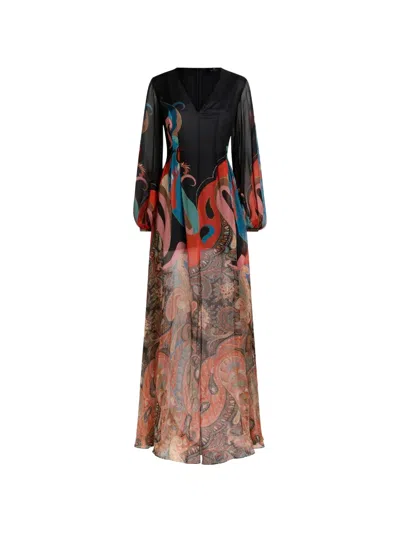 Etro Paisley-print Maxi Dress In Multi