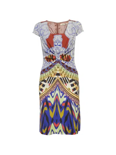 Pre-owned Etro Paisley-print Mini Dress In Blue