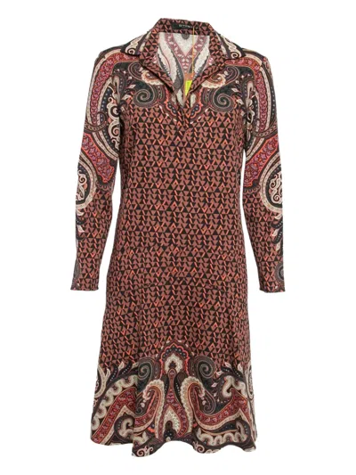 Pre-owned Etro Paisley-print Mini Dress In Orange