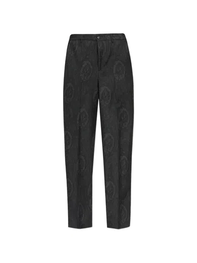Etro Paisley-print Pleated Trousers In Black