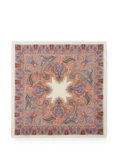 Etro Paisley-print Pocket Square In Neutral