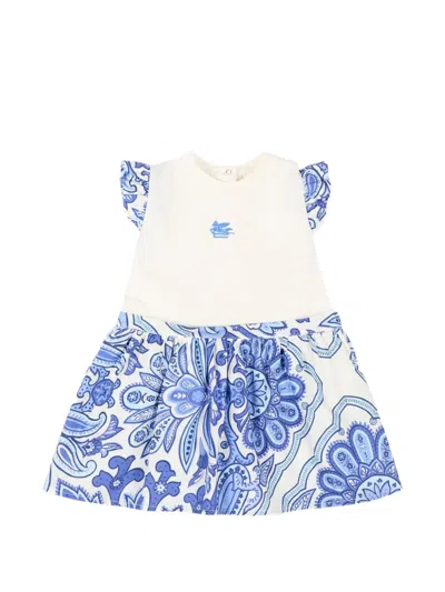 Etro Babies' Paisley-print Ruffled Dress In Neutral