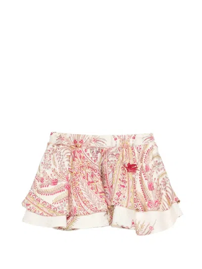 Etro Paisley-print Ruffled Skirt In Pink