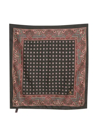Pre-owned Etro Paisley-print Scarf In Black