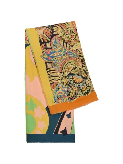 Etro Printed Cotton-blend Scarf In Multi