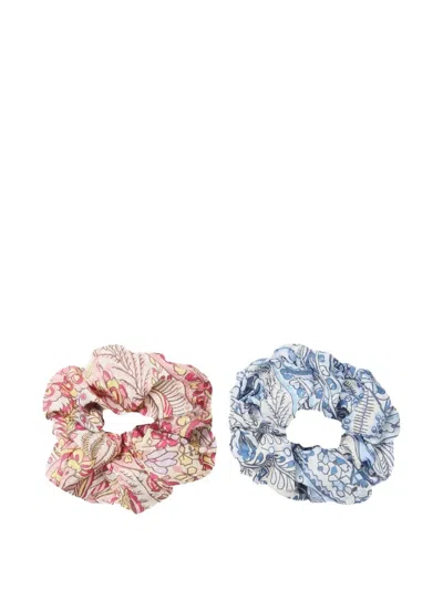 Etro Paisley-print Scrunchies In Blue