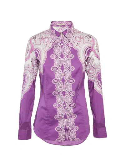 Pre-owned Etro Paisley-print Shirt In Purple