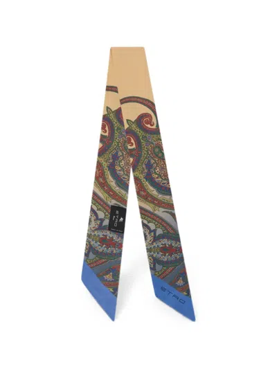 Etro Paisley-print Silk Scarf In Nude