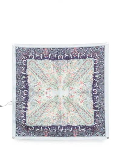 Etro Paisley-print Silk Scarf In Blue