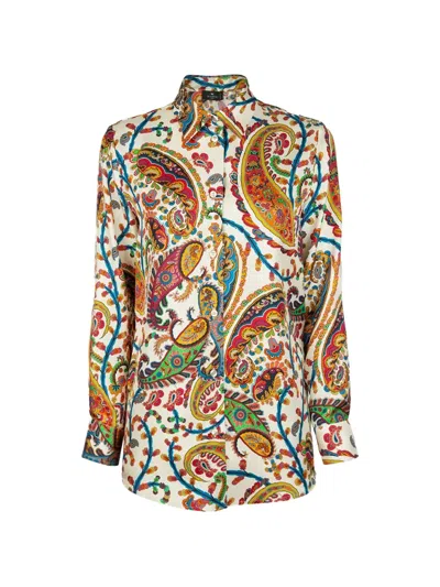 Etro Paisley-print Silk Shirt In Multi