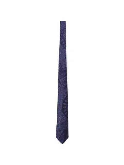 Etro Paisley-print Silk Tie In Blue