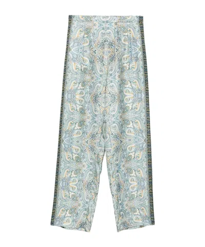Etro Paisley-print Trousers In Blue