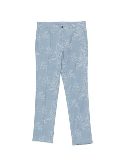 Etro Paisley-print Trousers In Blue