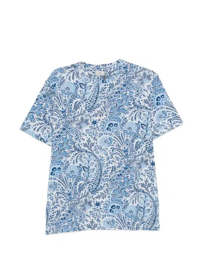 Etro Paisley-print T-shirt In Blue