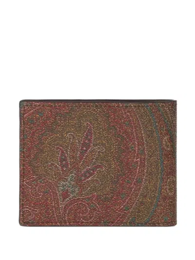 Etro Paisley-print Wallet In Brown