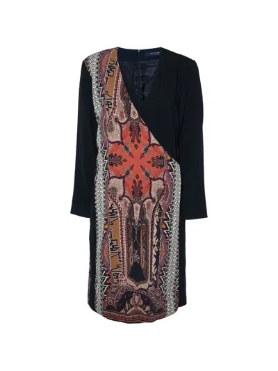 Pre-owned Etro Paisley-print Wool Dress In Black
