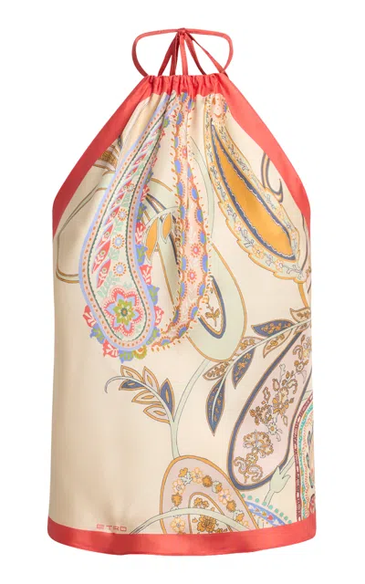Etro Paisley-printed Silk Halter Top In Multi