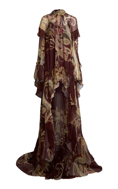Etro Paisley-printed Silk Mini Dress In Pink