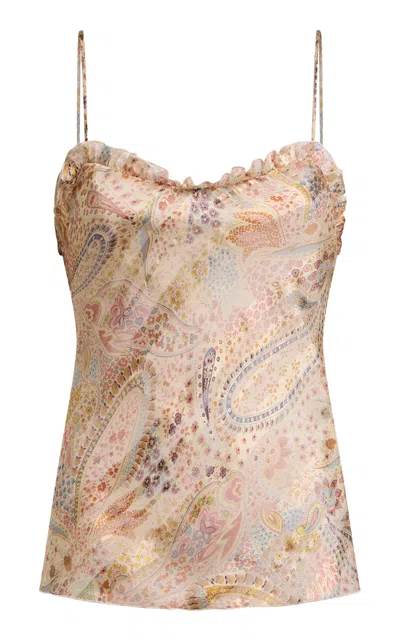 Etro Paisley-printed Silk Top In Neutral